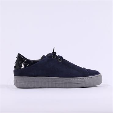 Paul Green Pearl Heel Bungee Trainer - Dark Navy Suede